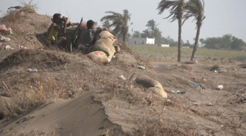 قصف حوثي عنيف على مواقع العمالقة في حيس بالحديدة
