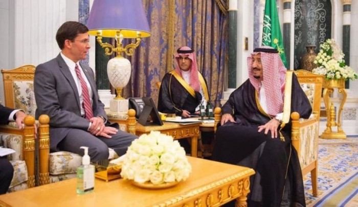 نتيجة بحث الصور عن العاهل السعودي يستقبل وزير الدفاع الأمريكي مارك إسبر في الرياض