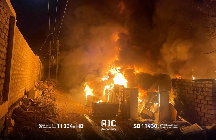 اندلاع حريق جراء قصف صاروخي حوثي على بيحان