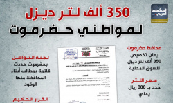 350 ألف لتر ديزل لمواطني حضرموت (إنفوجراف)