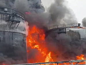 روسيا: حريق في ميناء تيمريوك بعد هجوم أوكراني