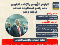 الرئيس الزُبيدي والإعلام الجنوبي.. دعم راسخ لمنظومة تساهم في بناء وطن (إنفوجراف)