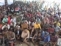 أبناء دلتا أبين يواصلون اعتصامهم المفتوح