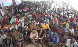 أبناء دلتا أبين يواصلون اعتصامهم المفتوح