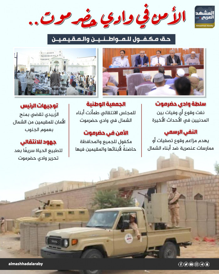 الأمن في وادي حضرموت.. حق مكفول للمواطنين والمقيمين (إنفوجراف) 