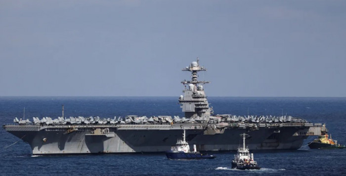 حاملة الطائرات الأمريكية جيرالد فورد تتجه للرسو في إسرائيل حاملة الطائرات الأمريكية جيرالد فورد تتجه للرسو في إسرائيل
