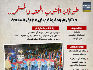 طوفان الجنوب الممتد والمستمر.. ميثاق للإرادة وتقويض مطلق للسيادة (إنفوجراف)