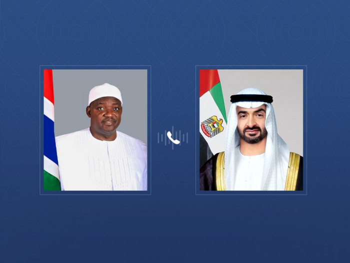 محمد بن زايد يتلقى اتصالاً هاتفياً من رئيس غامبيا