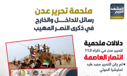 ملحمة تحرير عدن.. رسائل للداخل والخارج في ذكرى النصر المهيب (إنفوجراف)