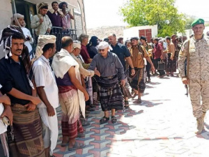 وفد انتقالي الضالع يشارك بعزاء هادي في أبين