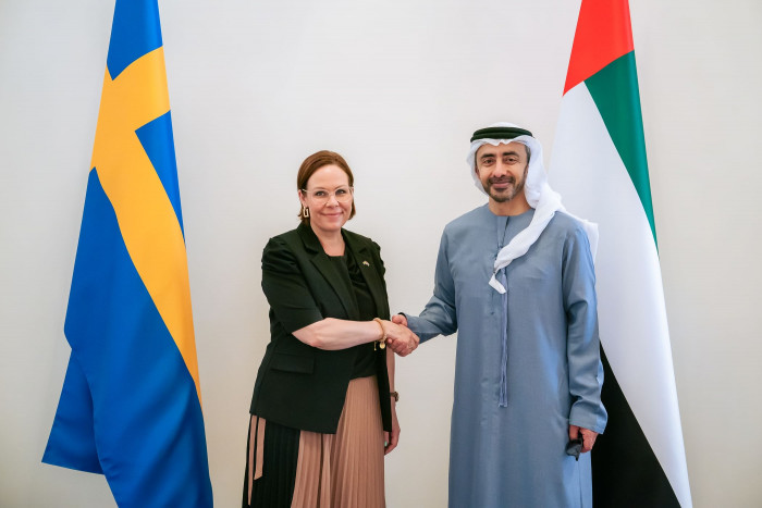 وزير الخارجية الإماراتي يستقبل نظيرته السويدية في أبوظبي وزير الخارجية الإماراتي يستقبل نظيرته السويدية في أبوظبي