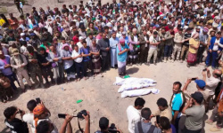 تشييع 3 شهداء من ضحايا حادث قرية الريبي شمال الضالع