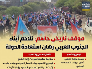 موقف تاريخي حاسم.. تلاحم أبناء الجنوب العربي رهان استعادة الدولة (إنفوجراف)