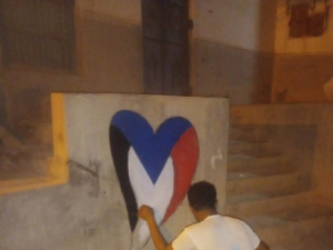 مراكز "انتقالي سيئون" تطلق حملة ميدانية لرسم الأعلام والشعارات الجنوبية