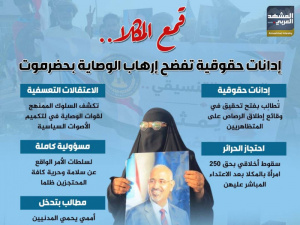 قمع المكلا.. إدانات حقوقية تفضح إرهاب الوصاية بحضرموت (إنفوجراف)