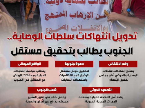 تدويل انتهاكات سلطات الوصاية.. الجنوب يطالب بتحقيق مستقل (إنفوجراف)
