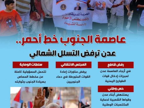 عاصمة الجنوب خط أحمر.. عدن ترفض التسلل الشمالي (إنفوجراف)