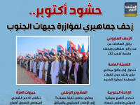 حشود أكتوبر.. زحف جماهيري لمؤازرة جبهات الجنوب (إنفوجراف)