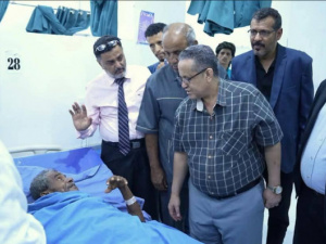 الحالمي يتفقد جرحى القوات الجنوبية في مستشفى عبود بالعاصمة عدن
